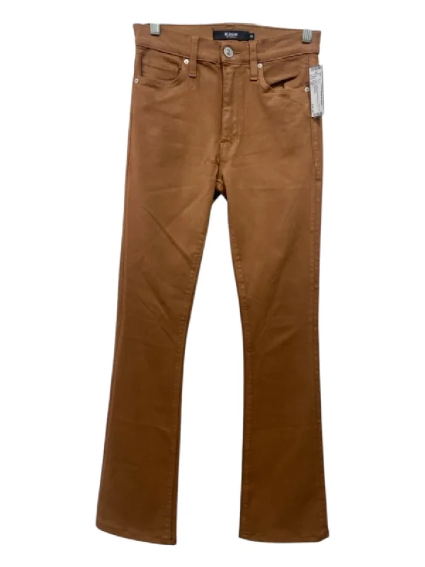 Hudson Size 26 Tan Cotton & Modal Waxed zip fly Flare Jeans