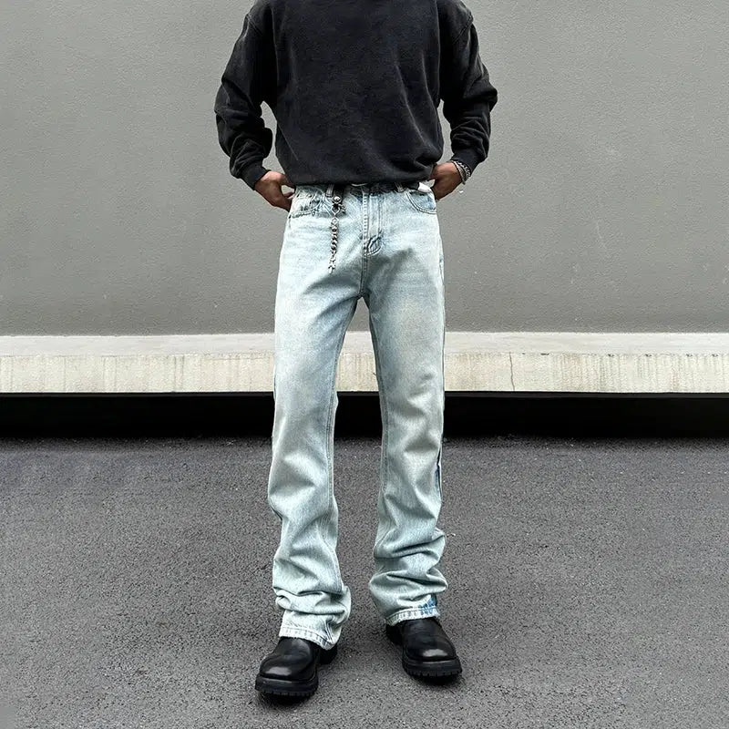 Light Blue Relaxed Fit Denim Pants