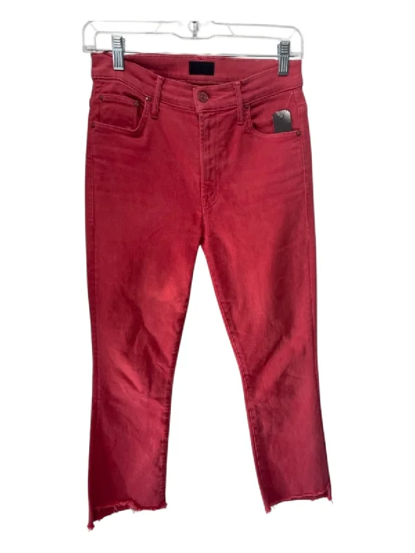 Mother Size 27 Coral Pink Cotton Denim High Rise Straight Jeans