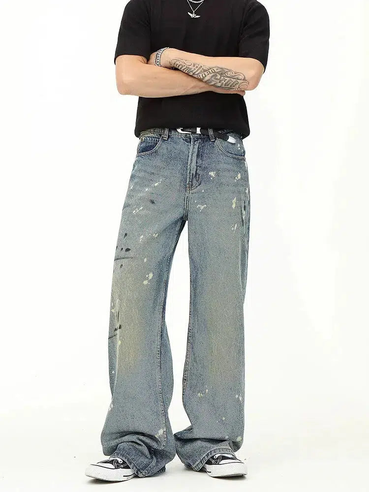 Retro Graffiti Tie-Dye Jeans