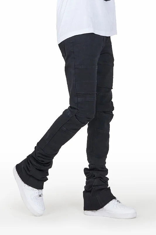 Cedar Black Super Stacked Flare Jean