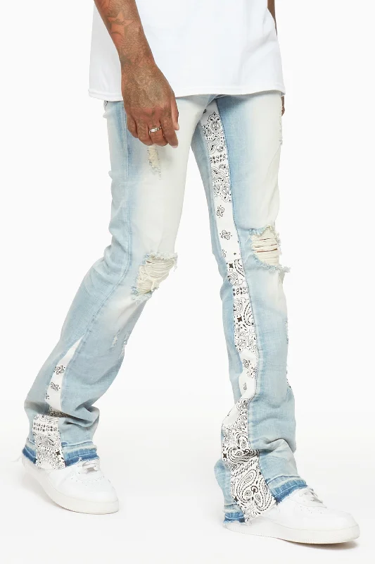 Wiz Blue Stacked Flare Jean