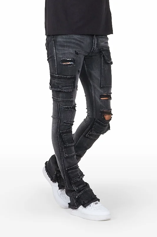 Glenn Grey Stacked Flare Jean