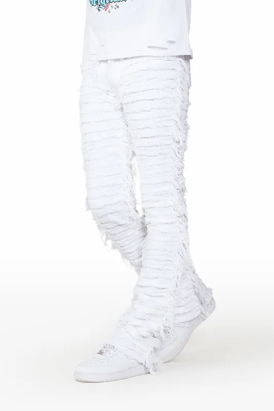 Baelor White Stacked Flare Jean