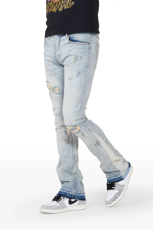 Yael Blue Stacked Flare Jean