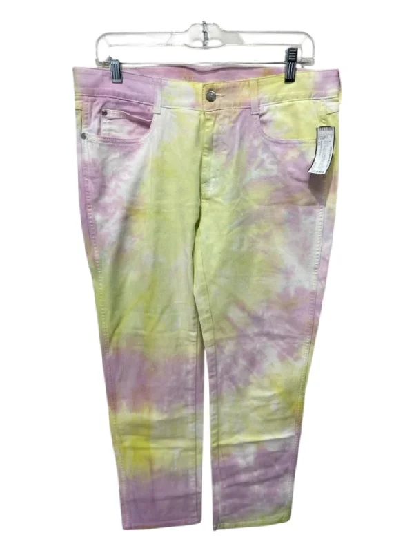 Stella McCartney Size 31 Pink & Yellow Cotton Blend Mid Rise Tie Dye Jeans