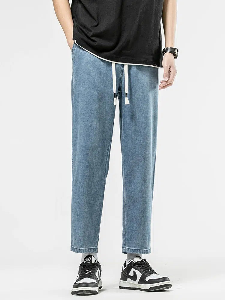 Straight Drawstring Jeans