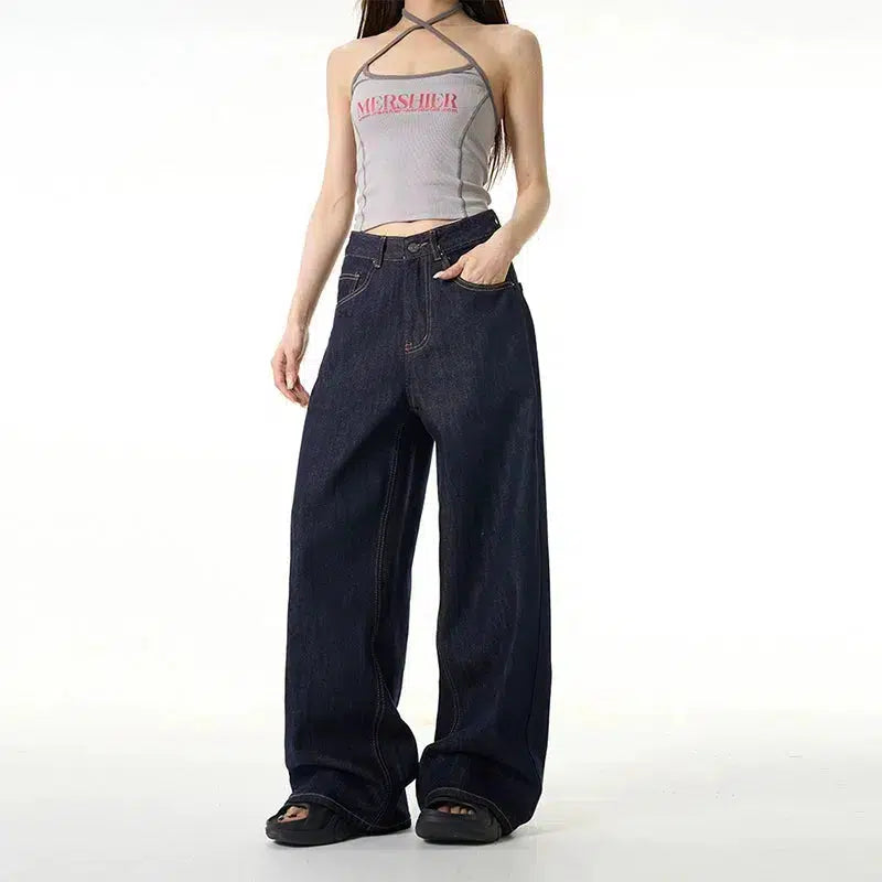 Wide Leg Straight Jeans