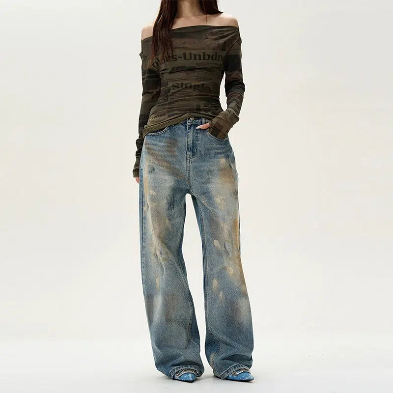 Wide-Leg Straight-leg Jeans