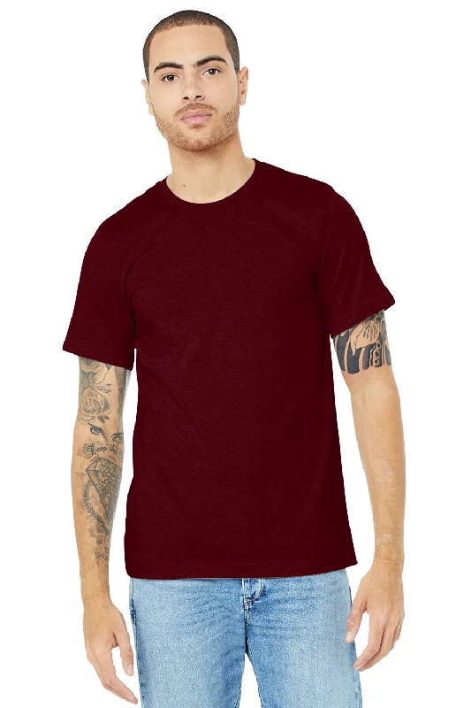 Bella + Canvas Mens Heather CVC Short Sleeve Crewneck T-Shirt - Heather Cardinal Red