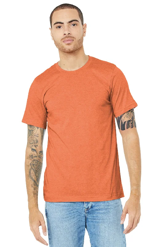 Bella + Canvas Mens Heather CVC Short Sleeve Crewneck T-Shirt - Heather Orange