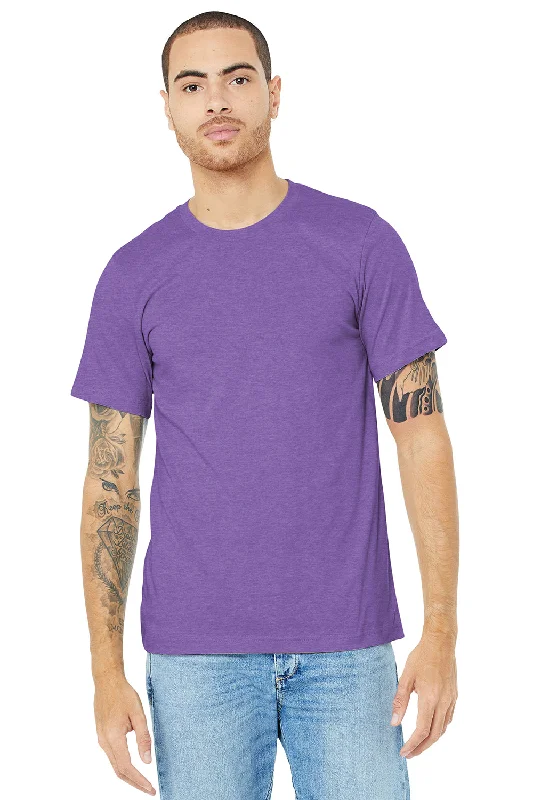 Bella + Canvas Mens Heather CVC Short Sleeve Crewneck T-Shirt - Heather Team Purple