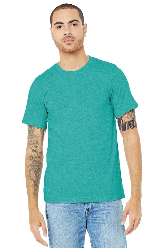 Bella + Canvas Mens Heather CVC Short Sleeve Crewneck T-Shirt - Heather Sea Green