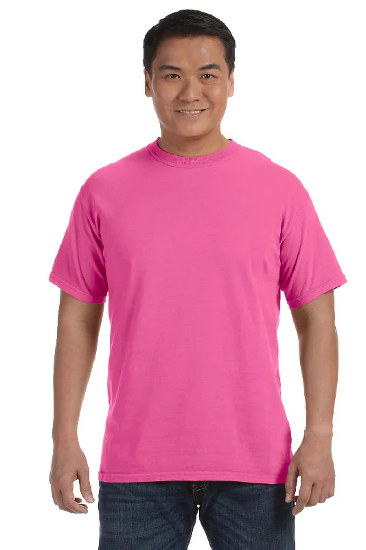 Comfort Colors Mens Short Sleeve Crewneck T-Shirt - Neon Pink