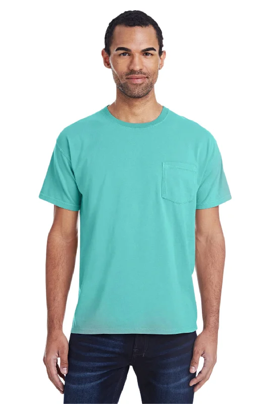 ComfortWash By Hanes Mens Short Sleeve Crewneck T-Shirt w/ Pocket - Mint Green