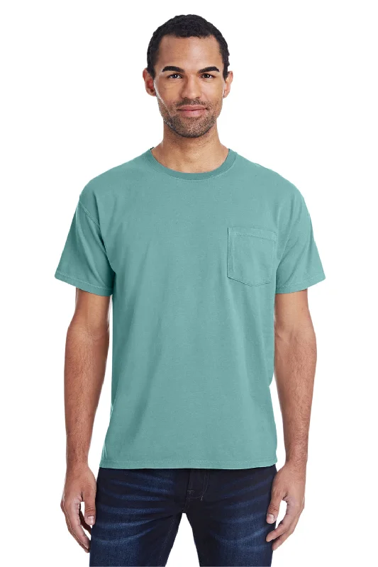 ComfortWash By Hanes Mens Short Sleeve Crewneck T-Shirt w/ Pocket - Spanish Moss Green