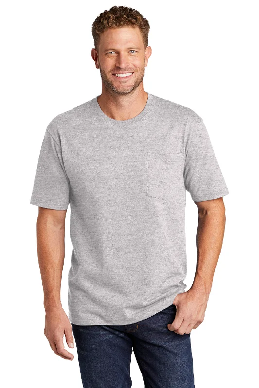 CornerStone Mens Short Sleeve Crewneck T-Shirt w/ Pocket - Heather Grey