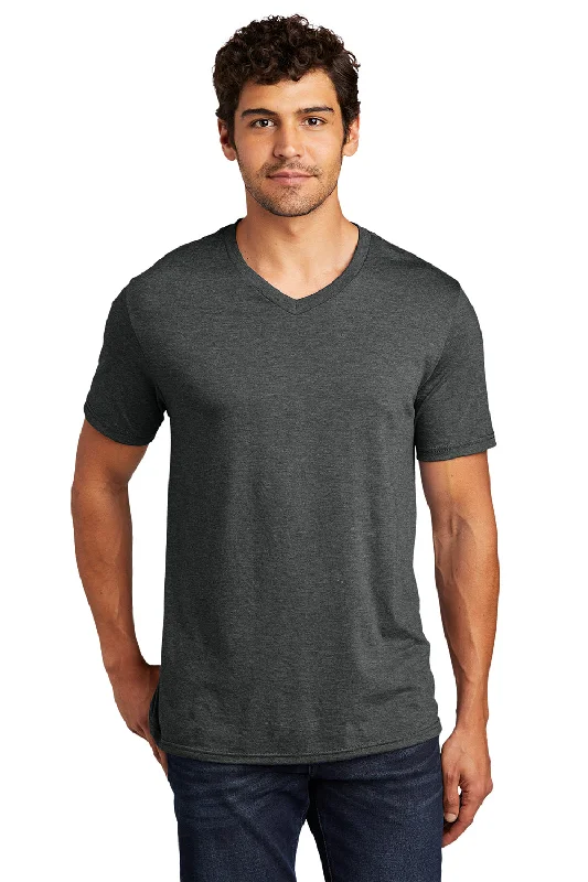 District Mens Perfect Tri Short Sleeve V-Neck T-Shirt - Black Frost