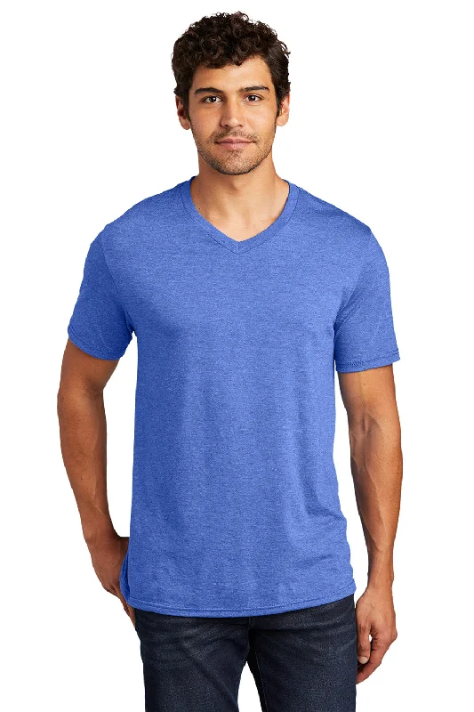 District Mens Perfect Tri Short Sleeve V-Neck T-Shirt - Royal Blue Frost