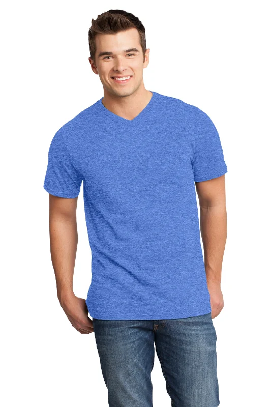 District Mens Very Important Short Sleeve V-Neck T-Shirt - Heather Royal Blue