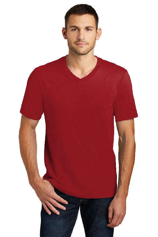 District Mens Very Important Short Sleeve V-Neck T-Shirt - Classic Red