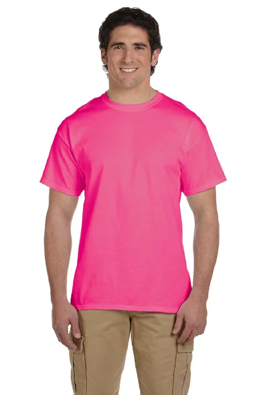 Fruit Of The Loom Mens HD Jersey Short Sleeve Crewneck T-Shirt - Heather Retro Pink