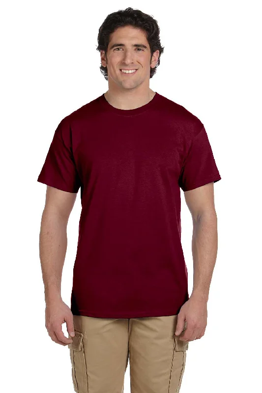 Fruit Of The Loom Mens HD Jersey Short Sleeve Crewneck T-Shirt - Maroon