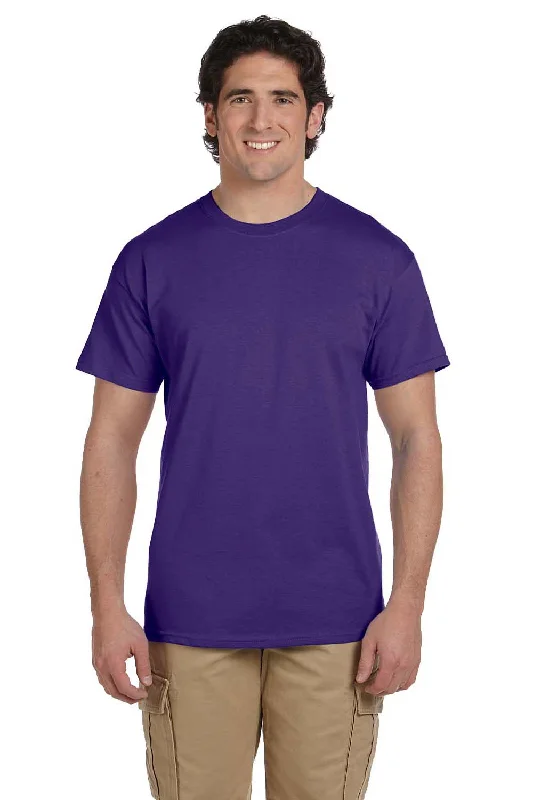 Fruit Of The Loom Mens HD Jersey Short Sleeve Crewneck T-Shirt - Purple