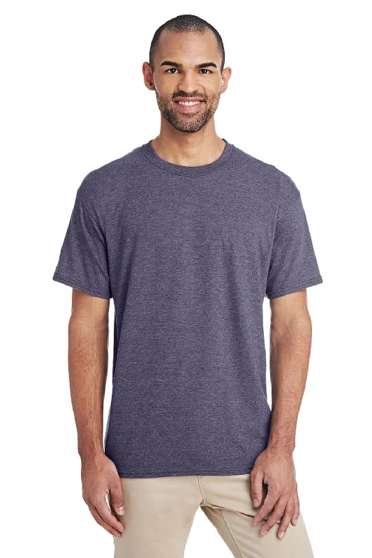 Gildan Mens DryBlend Moisture Wicking Short Sleeve Crewneck T-Shirt - Heather Dark Navy Blue