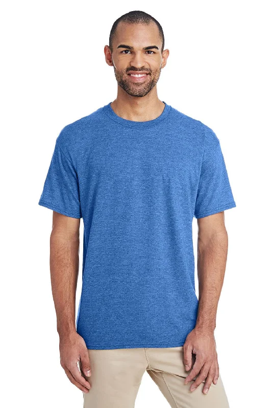 Gildan Mens DryBlend Moisture Wicking Short Sleeve Crewneck T-Shirt - Heather Royal Blue