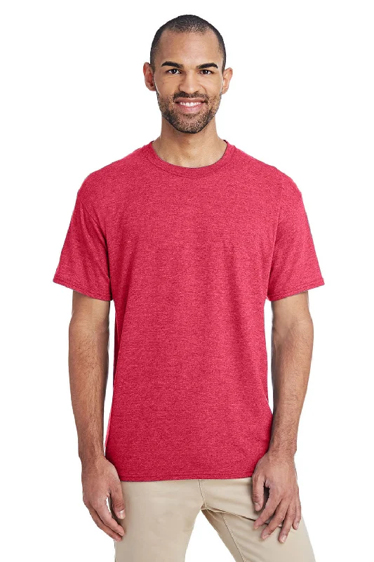 Gildan Mens DryBlend Moisture Wicking Short Sleeve Crewneck T-Shirt - Heather Scarlet Red