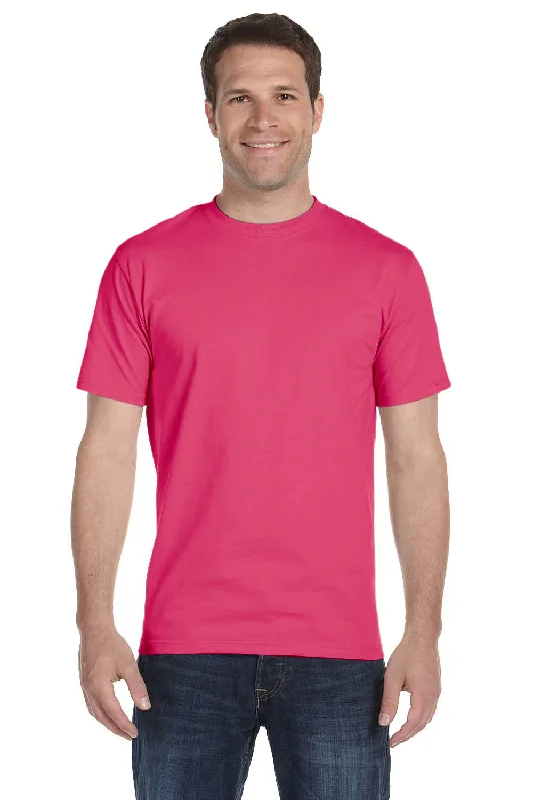 Gildan Mens DryBlend Moisture Wicking Short Sleeve Crewneck T-Shirt - Heliconia Pink