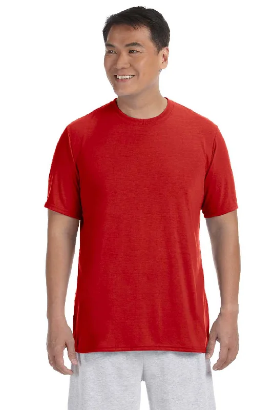 Gildan Mens Performance Jersey Moisture Wicking Short Sleeve Crewneck T-Shirt - Red