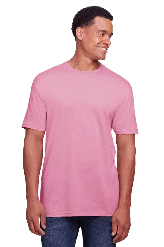 Gildan Mens Softstyle CVC Short Sleeve Crewneck T-Shirt - Plumrose Pink