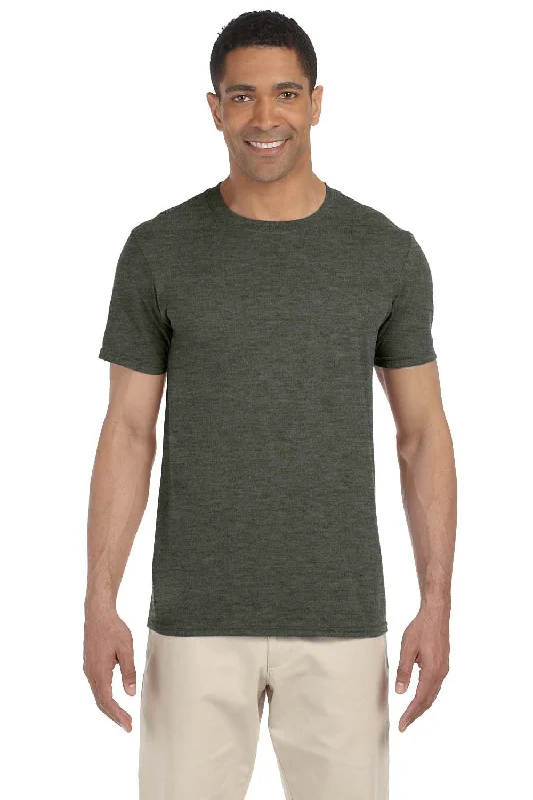 Gildan Mens Softstyle Short Sleeve Crewneck T-Shirt - Heather Military Green