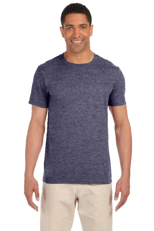 Gildan Mens Softstyle Short Sleeve Crewneck T-Shirt - Heather Navy Blue