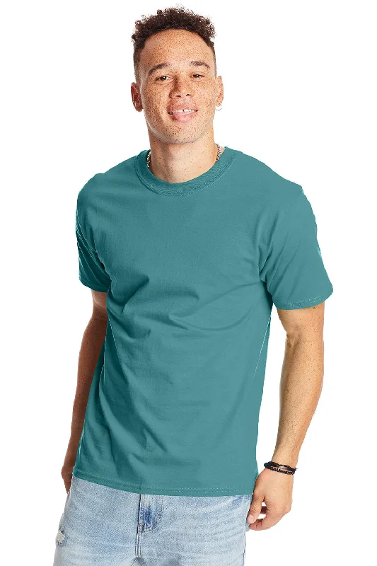 Hanes Mens Beefy-T Short Sleeve Crewneck T-Shirt - Clay Green