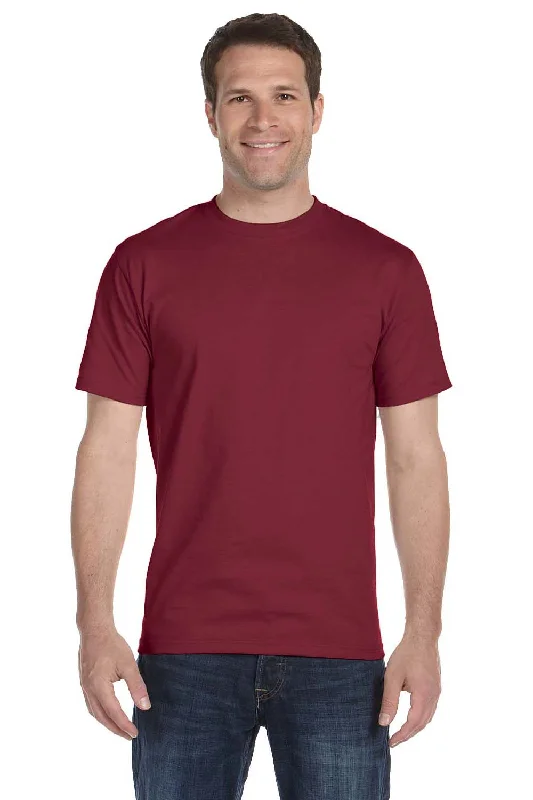 Hanes Mens Beefy-T Short Sleeve Crewneck T-Shirt - Cardinal Red - Closeout