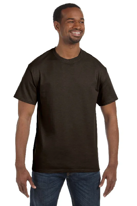 Hanes Mens ComfortSoft Short Sleeve Crewneck T-Shirt - Dark Chocolate Brown