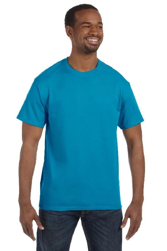 Hanes Mens ComfortSoft Short Sleeve Crewneck T-Shirt - Teal Blue