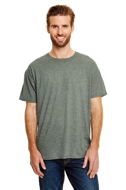 Hanes Mens X-Temp FreshIQ Moisture Wicking Short Sleeve Crewneck T-Shirt - Military Green