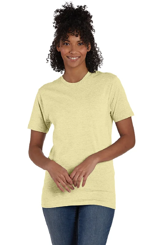 Hanes Mens Nano-T Short Sleeve Crewneck T-Shirt - Heather Lemon Meringue Yellow