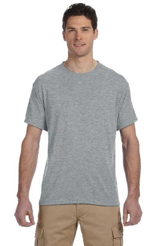 Jerzees Mens Dri-Power Moisture Wicking Short Sleeve Crewneck T-Shirt - Heather Grey