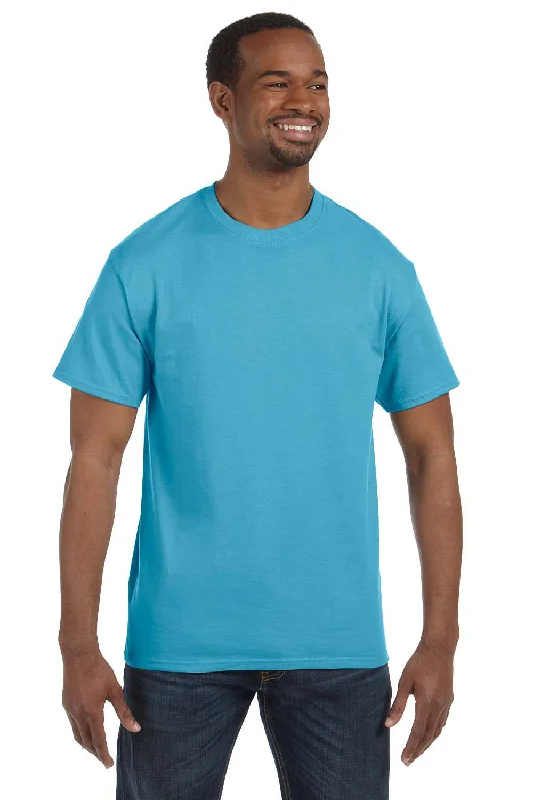 Jerzees Mens Dri-Power Moisture Wicking Short Sleeve Crewneck T-Shirt - Aquatic Blue