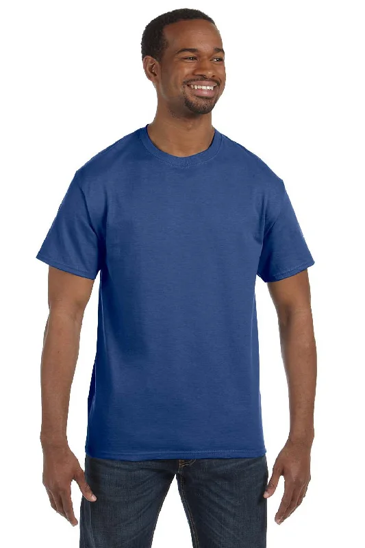 Jerzees Mens Dri-Power Moisture Wicking Short Sleeve Crewneck T-Shirt - Vintage Heather Blue