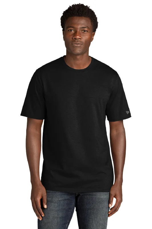 New Era Mens Moisture Wicking Short Sleeve Crewneck T-Shirt - Black