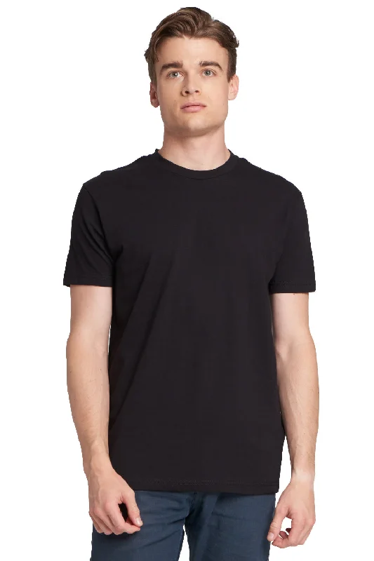 Next Level Mens Fine Jersey Short Sleeve Crewneck T-Shirt - Black