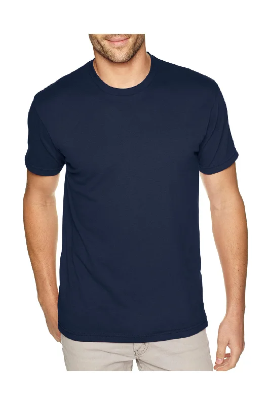 Next Level Mens Sueded Jersey Short Sleeve Crewneck T-Shirt - Midnight Navy Blue