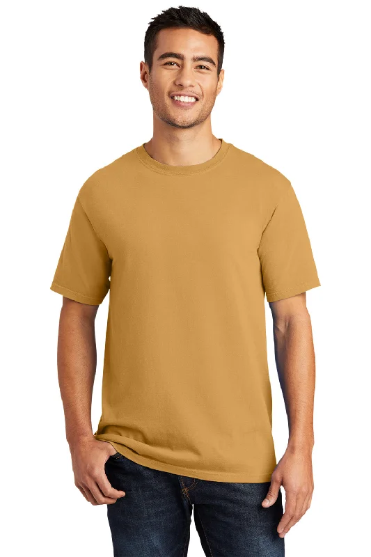 Port & Company Mens Beach Wash Short Sleeve Crewneck T-Shirt - Dijon Yellow