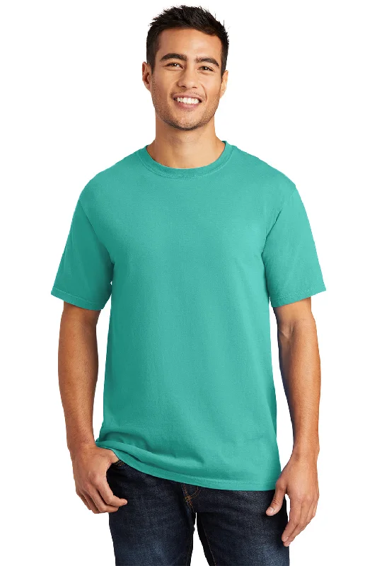 Port & Company Mens Beach Wash Short Sleeve Crewneck T-Shirt - Peacock Green